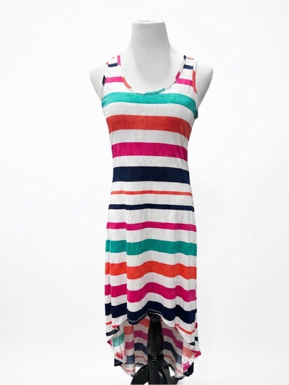 Codigo Women's High Low Maxi Dress Multi-Color Striped Racerback Size XS/S